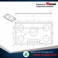 ultra-white 510x910 tempered glass for cooktop and oven